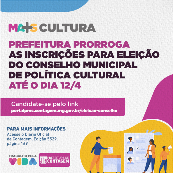 Imagem de mídea: Prorrogação do prazo de inscrições para o Conselho Municipal de Política Cultural